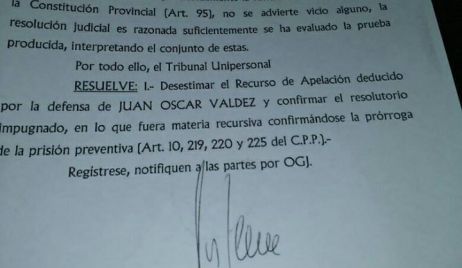 Caso Rosalía Jara: Valdéz seguirá preso