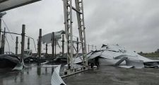La fuerte tormenta provocó daños en Romang.