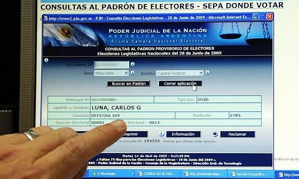 El padrón electoral ya se encuentra disponible