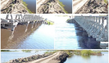 RODRIGO ACEVEDO MONITOREA DE CERCA LA GRAN CRECIDA DEL ARROYO GOLONDRINA.