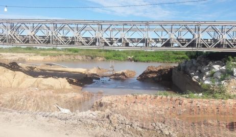 Retiran el puente Mabey de la Ruta Provincial Nº 1