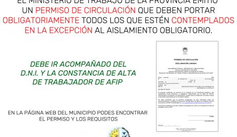 El Ministerio de Trabajo de la provincia estableció un permiso de circulación para trabajadores privados