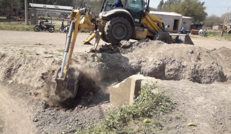 Obras de desagües en sección Quintas.