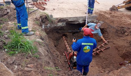 Trabajos en la red de cloacas con una máquina tunelera