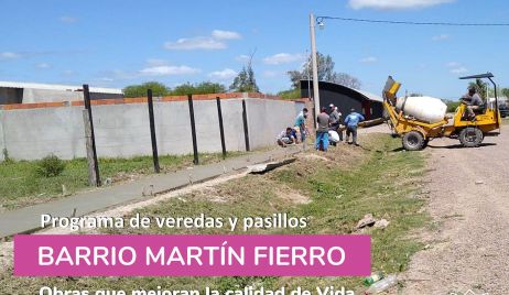 Avanza el programa de veredas y pasillos en el Barrio Martín Fierro.