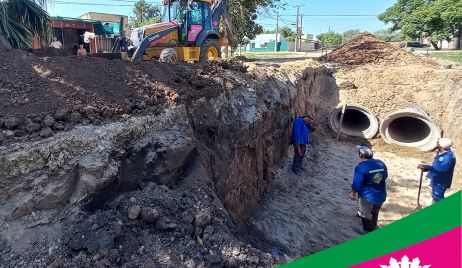 INICIÓ LA OBRA DEL DESAGÜE PLUVIAL POR CALLE BELGRANO