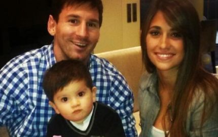 Messi, feliz y relajado, celebró el primer añito de Thiago en familia