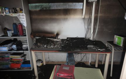 INCENDIO EN ESCUELA  DE POZO DE LOS INDIOS