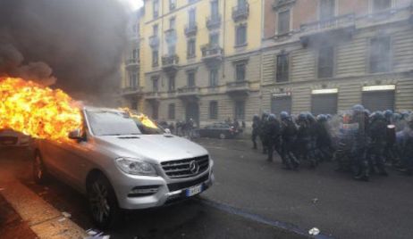 Grupos antiglobalización sembraron el caos en las calles de Milán