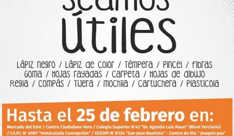 CAMPAÑA #‎SeamosÚtiles: DONACIÓN DE ÚTILES ESCOLARES