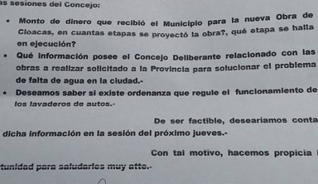 Los autoconvocados nuevamente ante el Concejo Deliberante