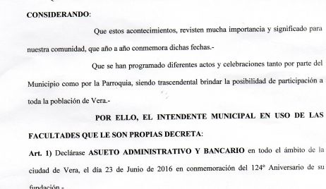 Asueto Administrativo para el 23 y Feriado para el 24 de Junio