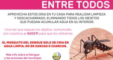 Dengue: podemos dedicar  estos días en casa para limpiar y descacharrar el hogar.