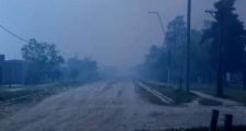 Desesperante situación por incendio forestal en Los Amores.