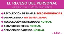 CÓMO FUNCIONARÁN LOS SERVICIOS PÚBLICOS DURANTE EL RECESO DEL PERSONAL MUNICIPAL.