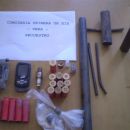 SECUESTRO DE UN REVOLVER , MUNICIONES,TUMBERAS Y ESCOPETA