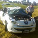 Una abogada volcó con su auto en Ruta 11