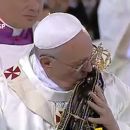 Aclamado por los fieles, el papa Francisco celebró la misa en Aparecida