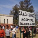 Manifestación frente al hospital de Calchaquí