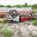 Volcó camión en la Ruta 3 a la altura de Intiyaco