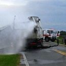 Se despistó e incendió un camión con acoplado térmico