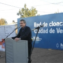 Rossi, en el acto de inicio de obras de extendido de red cloacal en Vera.-