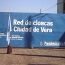 Rossi, en el acto de inicio de obras de extendido de red cloacal en Vera.-