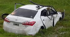 UN VIAJANTE DE CÓRDOBA SUFRIÓ UN DESPISTE Y POSTERIOR VUELCO EN EL ACCESO AL KM 29.