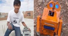 Vive en zona rural boliviana y creó un robot hecho con basura